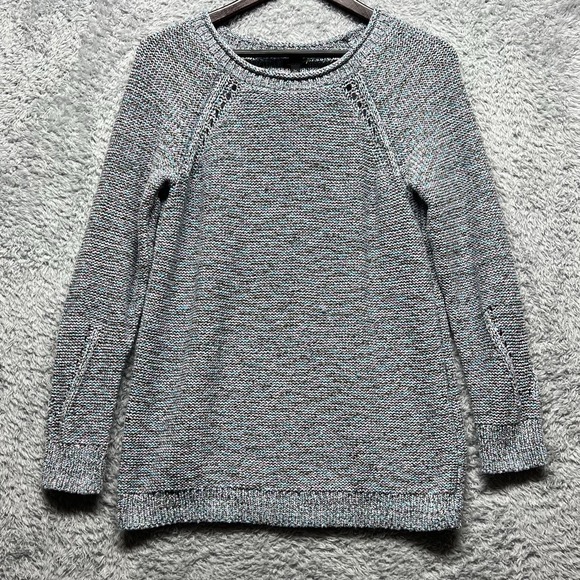 Talbots Sweaters - Talbots Sweater Womens LP Petite Blue Marbled Pullover Roll Neck Long Sleeve